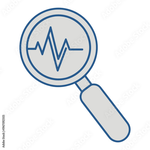 Magnifying Glass Heartbeat Vector Icon