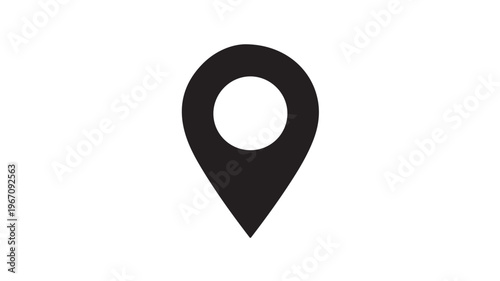 Black Map Pin Icon For Navigation Concepts