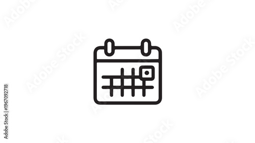 Calendar Icon With Marked Date On White Background For Scheduling Concepts