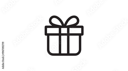 Gift Box Icon With Ribbon On White Background For Present Giving Concepts