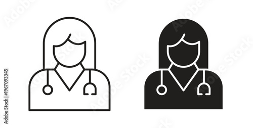 Doctor icon vector pictogram pack. icon vector template