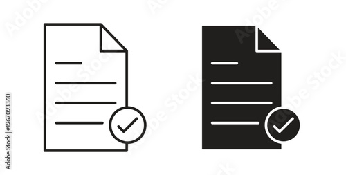 Document accept icon vector pictogram pack. icon vector template