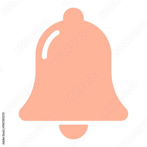 Pink Bell Vector Icon with Clapper