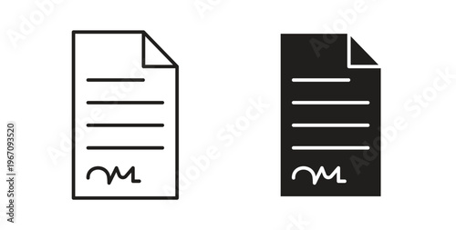 Document signed icon vector pictogram pack. icon vector template