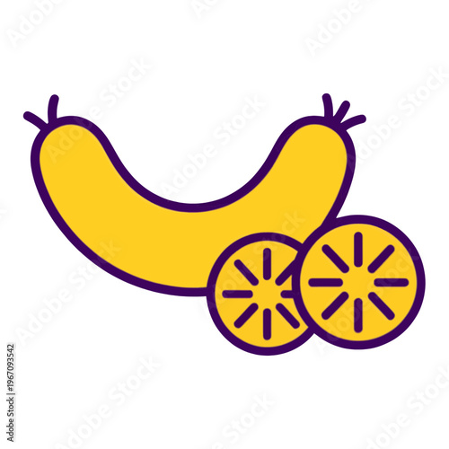 Sliced Yellow Food Vector Icon