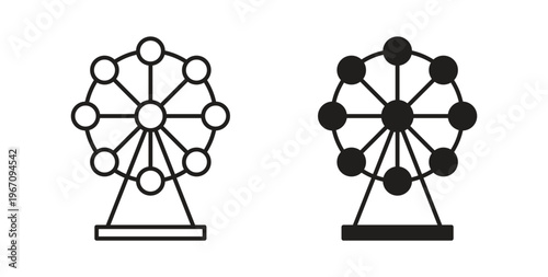 Ferris wheel icon vector pictogram pack. icon vector template