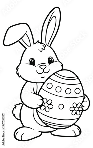 Charming easter bunny with egg a delightful spring illustration for festive celebrations
