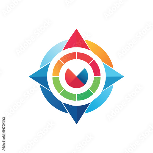 Colorful compass icon representing navigation and directional guidance Free Download Colorful compass icon representing navigation and directional guidance - GFXLoad