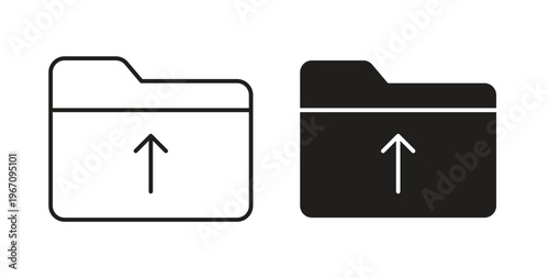Folder upload icon vector pictogram pack. icon vector template