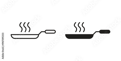 Frying pan icon vector pictogram pack. icon vector template