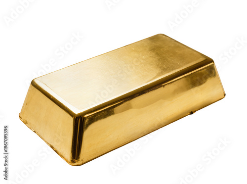 Foto Shiny golden bullion bar, a symbol of wealth and investment, isolated on transpa