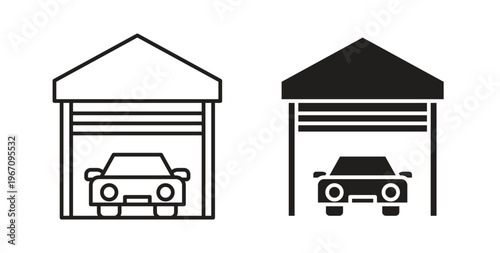 Garage car icon vector pictogram pack. icon vector template