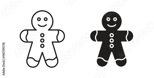 Gingerbread man icon vector pictogram pack. icon vector template