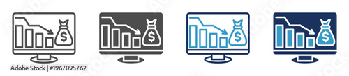 economic downturn multi purpose icon set