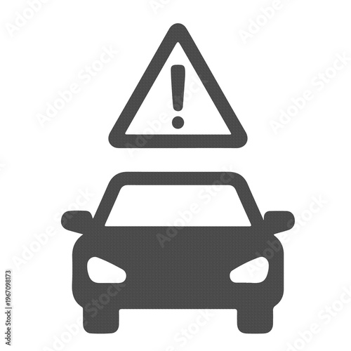 Car Warning Icon Vehicle Alert Symbol Safety Notification Transport Hazard Minimal Solid Design Isolated Png Transparent Background