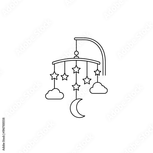 crib mobile baby toy hanging decoration nursery development object. Used for childcare, parenting, and baby products
