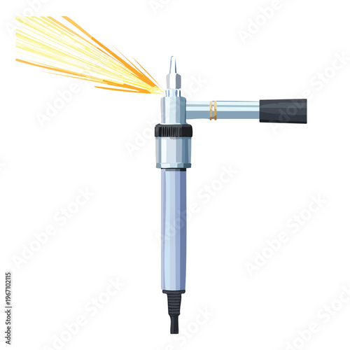 Medical otoscope instrument illustration on white background