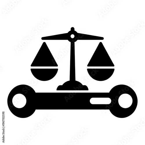 Balance Scale Line Icon on Black Background