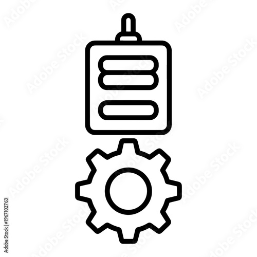 Battery and Gear Line Icon