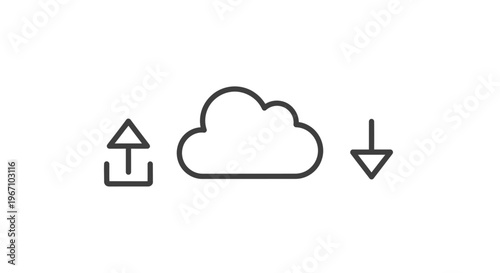 Cloud upload and download icons.