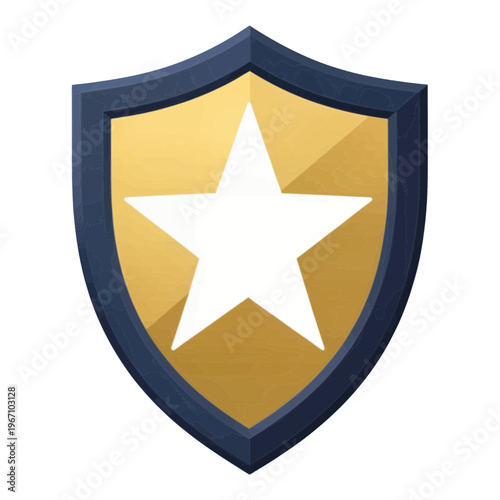 Gold Star Badge Vector Icon