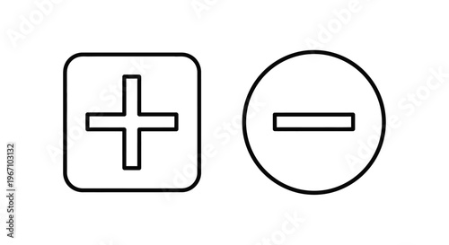 Plus and minus sign icons.