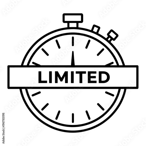 Limited Time Stopwatch Line Icon