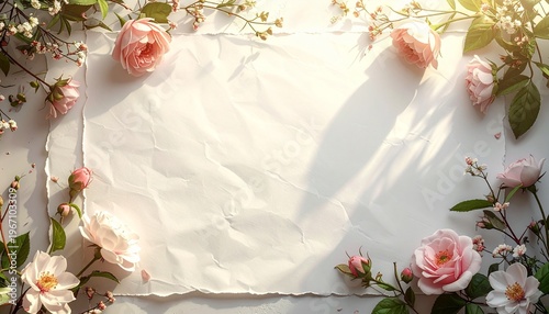 Flower frames on paper for photos or congratulations., part 6