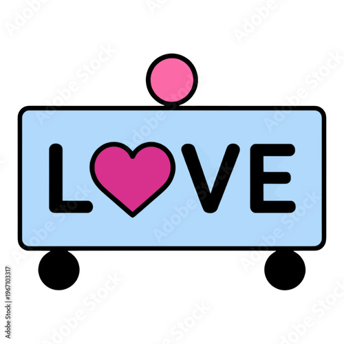 Love Heart License Plate Vector Icon
