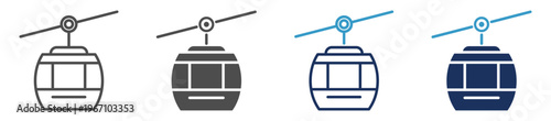 cable car multi purpose icon set