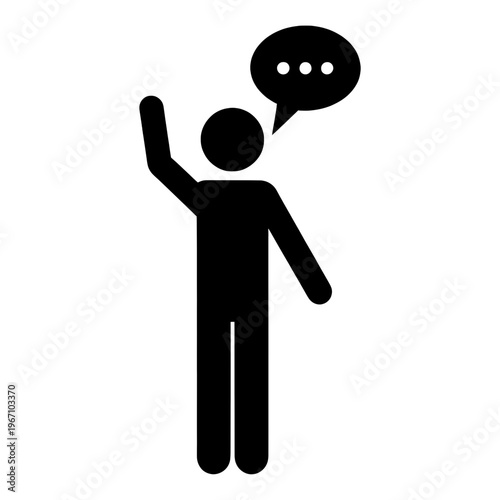 Person Speaking Thought Bubble Line Icon