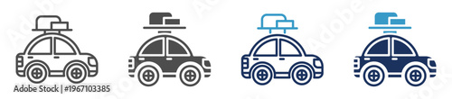 travel car multi purpose icon set