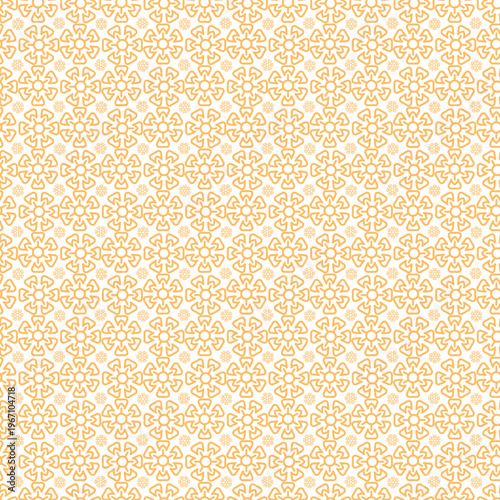 Seamless Orange Floral Geometric Pattern Background Tile Repeat Decorative Ornament