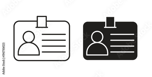 ID badge icon vector pictogram pack. icon vector template