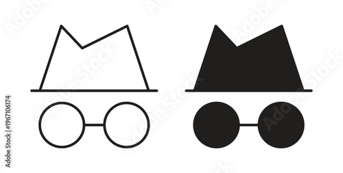 Incognito icon vector pictogram pack. icon vector template