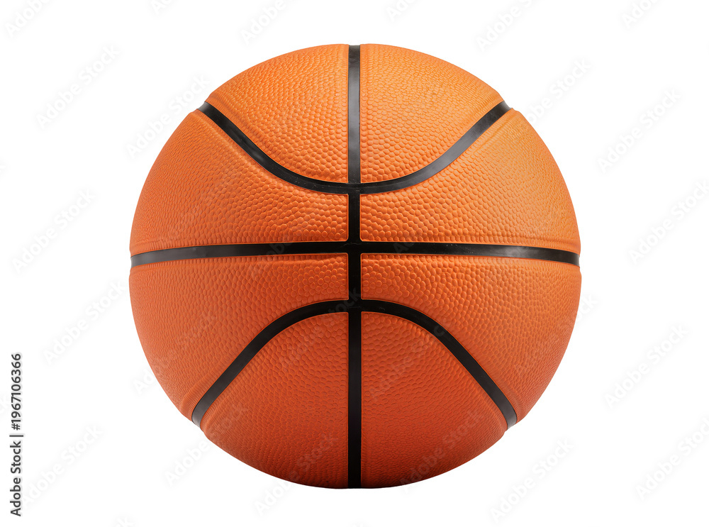 Fototapeta premium Isolated orange basketball with classic textured surface for sports game and athletic activity