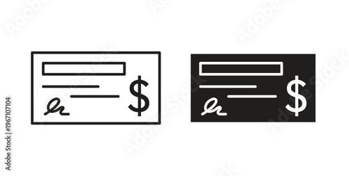 Money check icon vector pictogram pack. icon vector template