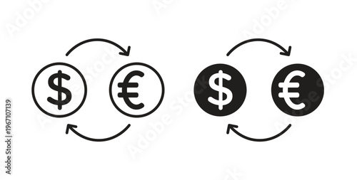 Money exchange icon vector pictogram pack. icon vector template