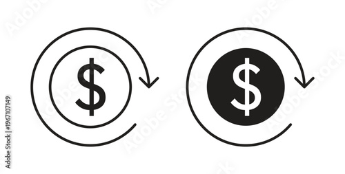 Money refund icon vector pictogram pack. icon vector template