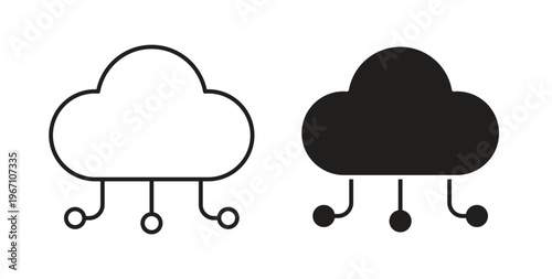 Network cloud icon vector pictogram pack. icon vector template