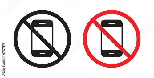 No mobile phone sign vector pictogram pack. icon vector template