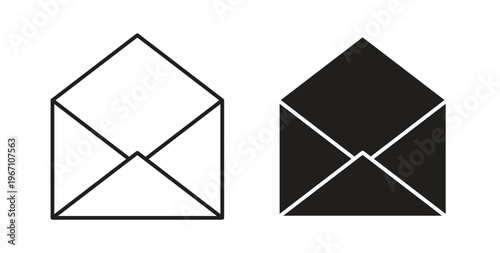 Open envelope icon vector pictogram pack. icon vector template