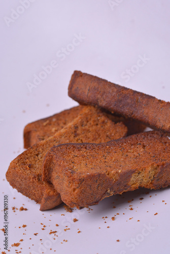Brown Sugar Cookies or Biscuits on White Background - Close Up