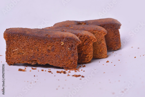 Brown Sugar Cookies or Biscuits on White Background - Close Up