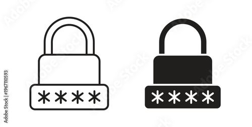 Password icon vector pictogram pack. icon vector template