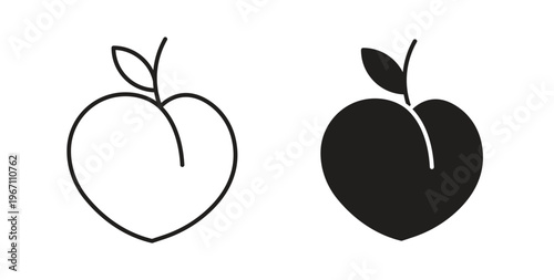 Peach icon vector pictogram pack. icon vector template
