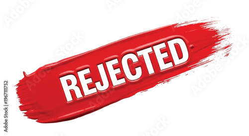 Red rubber stamp with rejected text on white background