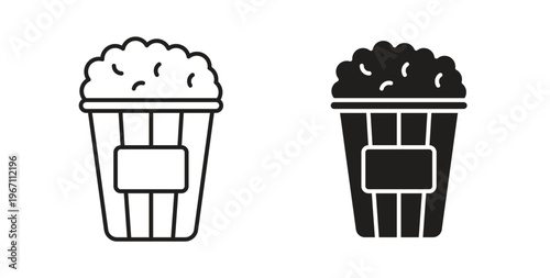 Popcorn icon vector pictogram pack. icon vector template