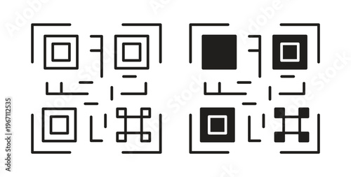 Qrcode icon vector pictogram pack. icon vector template