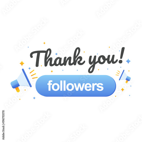 Thank you followers banner for social media appreciation post. vector illustration